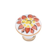 Pomello in ceramica ø31 con fiore 