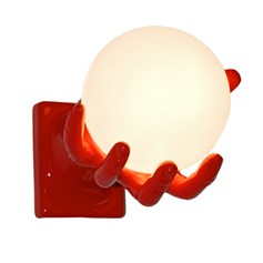 Lampada globo in resina rosso