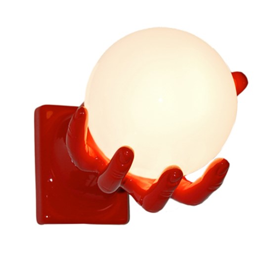 Lampada globo in resina rosso