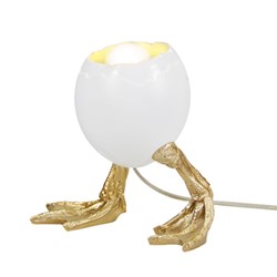 Lampada uovo in resina bianco oro
