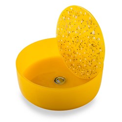 Lavabo con piastra in resina giallo Jelly  ø 40x13h cm