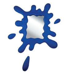 Specchio splash in resina blu