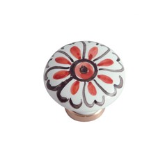 Pomello in ceramica ø31 con fiore 