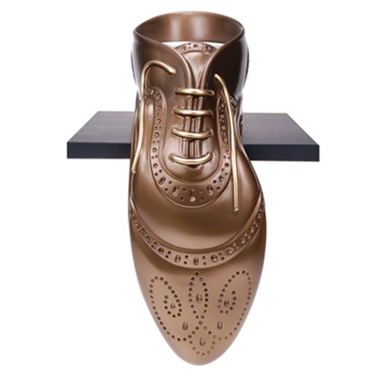 Vaso scarpa fred in resina bronzo